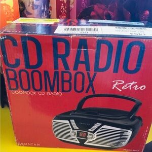 Black Retro Boombox CD Radio